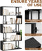 5-Tier Tall Bookshelf, S-Shaped Book Shelf Unit, Black
