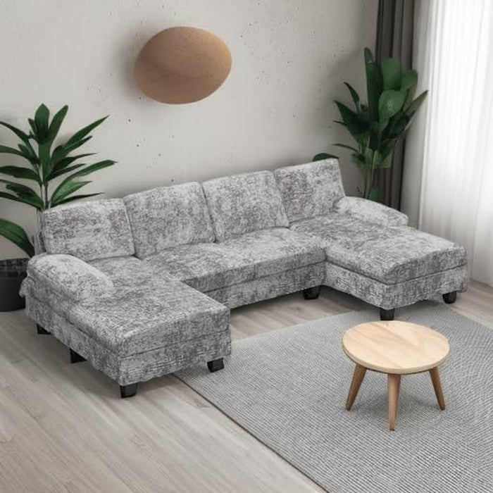 2-Piece Fabric Sectional Sofa with Chaise