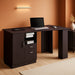 Classic Espresso Office Desk with Storage Shelves and Drawers - ShipItFurniture