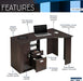 Classic Espresso Office Desk with Storage Shelves and Drawers - ShipItFurniture