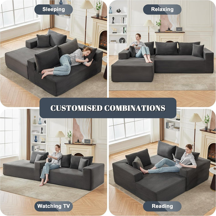 Cloud Sectional Couch Modular Sofa with Deep Seat - ShipItFurniture