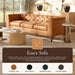 Cognac Tan Leather Sofa with Tufted Back Design - ShipItFurniture