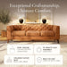 Cognac Tan Leather Sofa with Tufted Back Design - ShipItFurniture