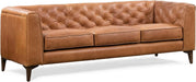 Cognac Tan Leather Sofa with Tufted Back Design - ShipItFurniture