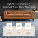 Cognac Tan Leather Sofa with Tufted Back Design - ShipItFurniture