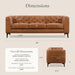 Cognac Tan Leather Sofa with Tufted Back Design - ShipItFurniture