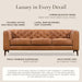 Cognac Tan Leather Sofa with Tufted Back Design - ShipItFurniture