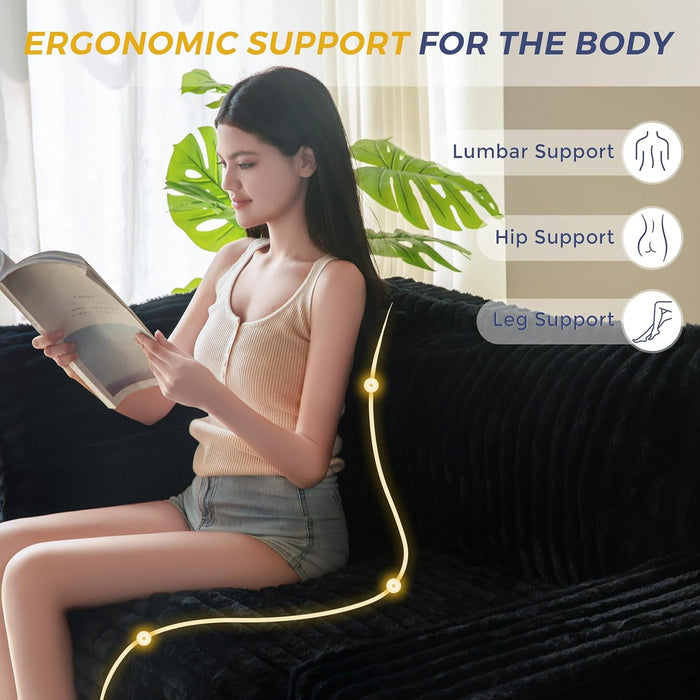 Comfortable Bean Bag Chair with Wide Armrests and Support - ShipItFurniture