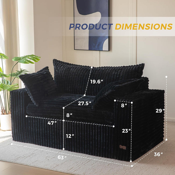 Comfortable Bean Bag Chair with Wide Armrests and Support - ShipItFurniture