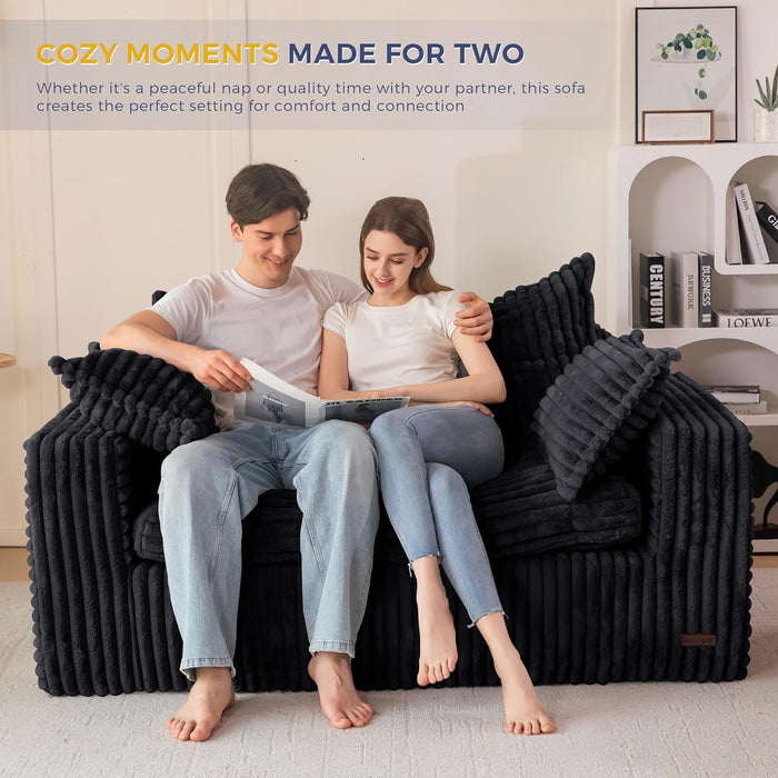 Comfortable Bean Bag Chair with Wide Armrests and Support - ShipItFurniture