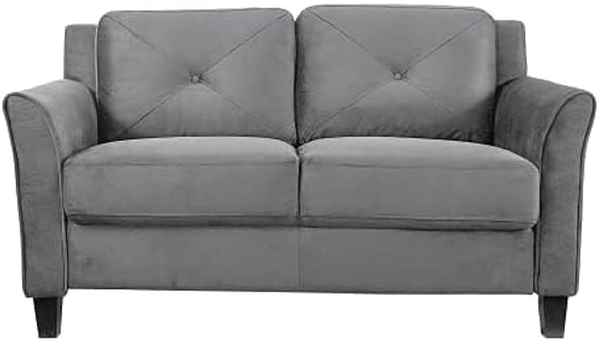 Comfortable Dark Grey Loveseat with Plush Cushions - ShipItFurniture