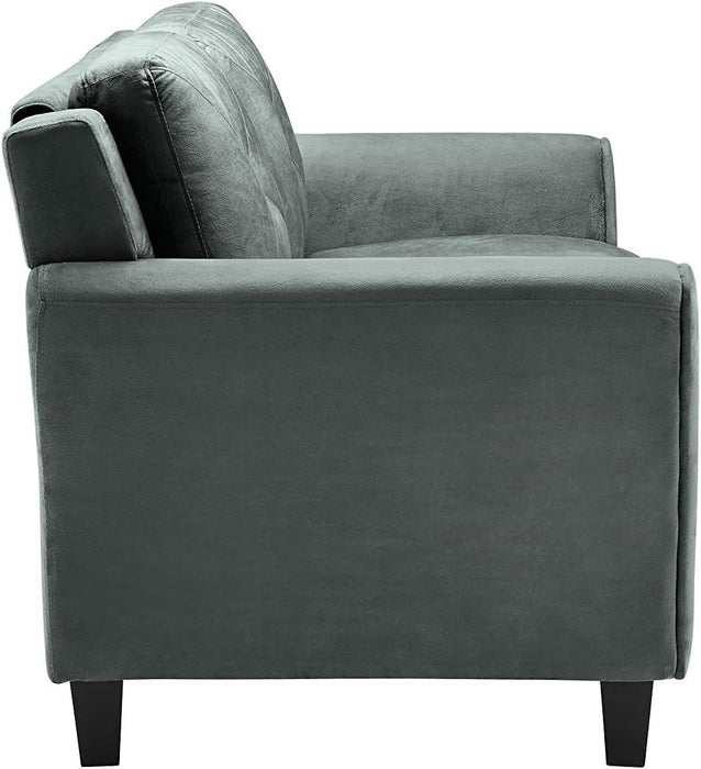 Comfortable Dark Grey Loveseat with Plush Cushions - ShipItFurniture