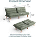 Comfortable Green Futon Sofa Bed with Adjustable Backrest - ShipItFurniture