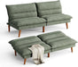 Comfortable Green Futon Sofa Bed with Adjustable Backrest - ShipItFurniture