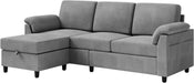 Comfortable L Shaped Convertible Sectional Sofa with Pillows - ShipItFurniture