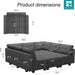 Comfortable Modular Sleeper Sofa Couch with Storage Solution - ShipItFurniture