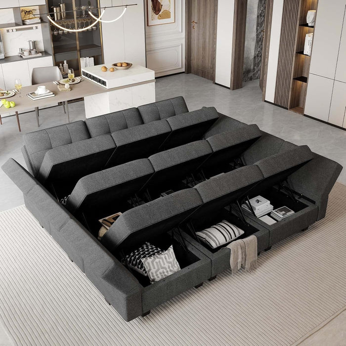 Comfortable Modular Sleeper Sofa Couch with Storage Solution - ShipItFurniture