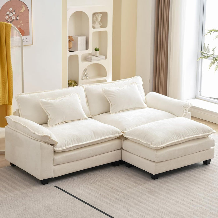 Comfy Cloud Couch Modular Sofa with Ottoman and Pillows - ShipItFurniture