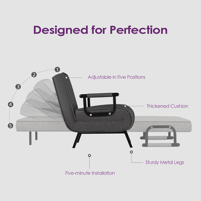 Comfy Convertible Sleep Chair Bed with Adjustable Backrest - ShipItFurniture