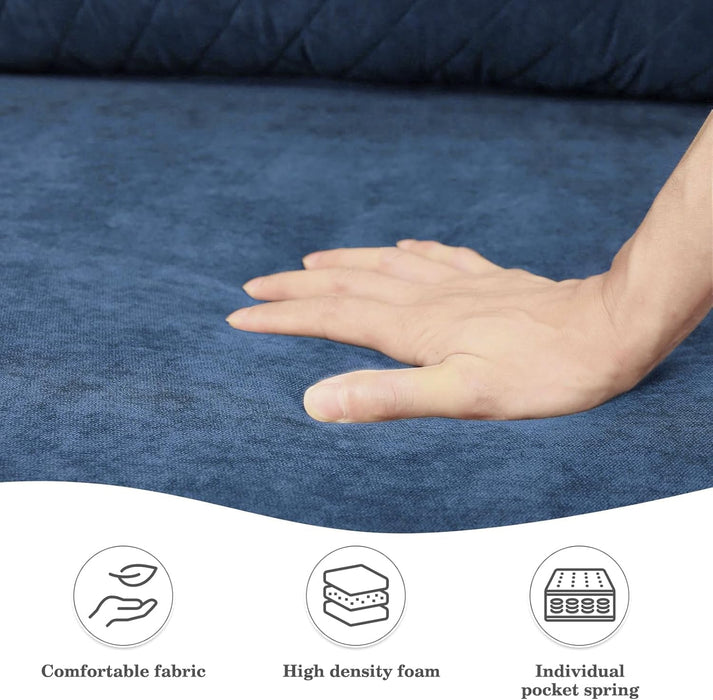 Comfy Mid - Century Modern 65 Inch Blue Loveseat Sofa - ShipItFurniture