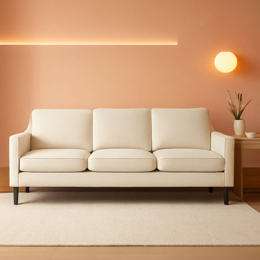 Comfy Mid Century Modern Beige Sofa for Small Spaces - ShipItFurniture