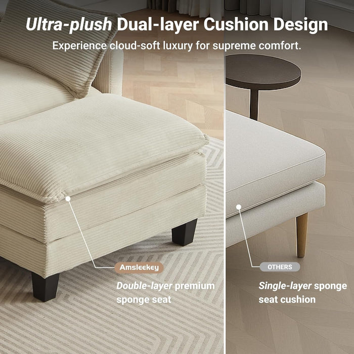 Comfy Modular Sectional Sofa With Movable Ottomans - ShipItFurniture