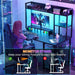 Compact Gaming Desk with LED Lights and Storage Shelves - ShipItFurniture