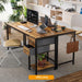 Compact Rustic Brown Computer Desk with Ample Storage - ShipItFurniture
