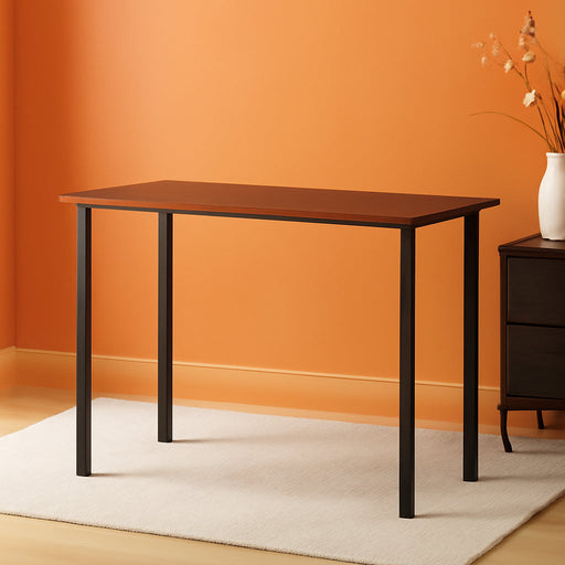 Compact Walnut Computer Desk with Black Base for Small Spaces - ShipItFurniture