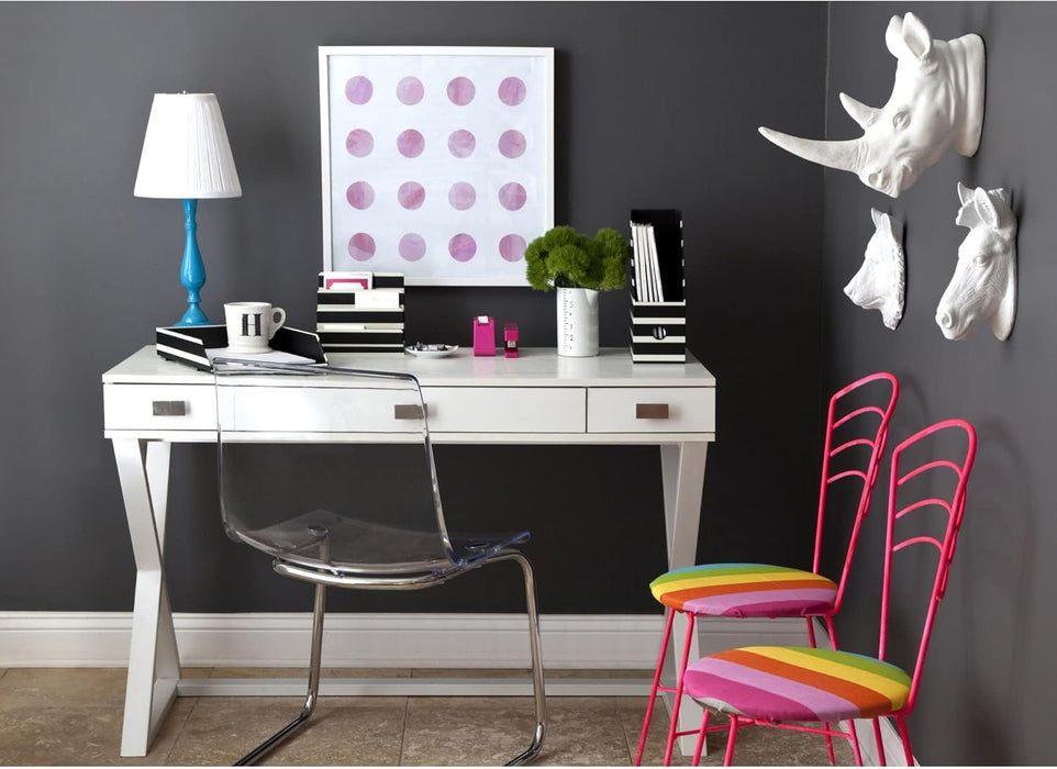 Compact White Writing Desk for Small Spaces and Creativity - ShipItFurniture