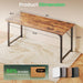 Computer Desk, 55 Inch Home Office Desk, Gaming Writing Work from Home Study Desk, Large Legroom, Sturdy Metal Frame, Modern Simple, Rustic Brown - ShipItFurniture