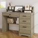 Computer Desk with Drawers, Farmhouse Home Office Desk with Monitor Stand and File Drawer, Wood Simple PC Desk with Storage, Writing Desk for Bedroom, Grey - ShipItFurniture