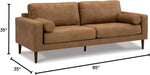 Contemporary Dark Brown Faux Leather Sofa with Pillows - ShipItFurniture