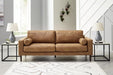 Contemporary Dark Brown Faux Leather Sofa with Pillows - ShipItFurniture