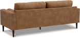 Contemporary Dark Brown Faux Leather Sofa with Pillows - ShipItFurniture