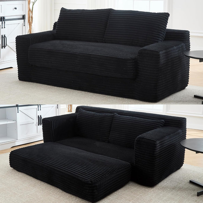 Convertible Corduroy Love Seat Sofa for Small Spaces - ShipItFurniture