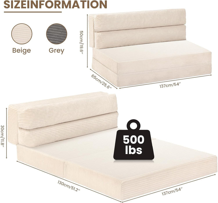 Convertible Folding Sofa Bed with Pillow and Mattress - ShipItFurniture