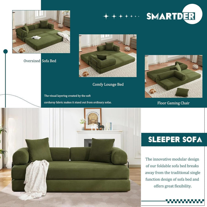 Convertible Folding Sofa Bed with Removable Backrest - ShipItFurniture