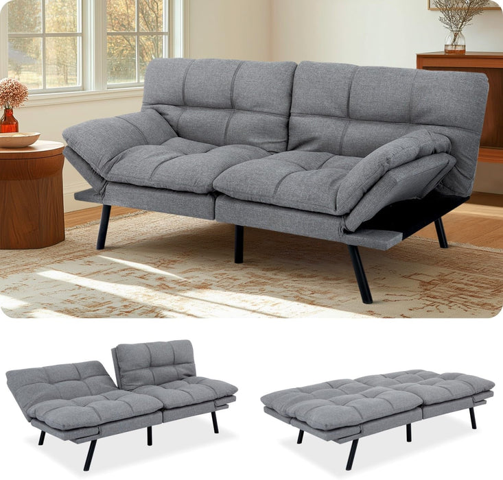 Convertible Futon Sofa Bed with Adjustable Backrest Comfort - ShipItFurniture