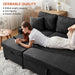 Convertible L - Shaped Sofa Bed with Storage and USB - ShipItFurniture