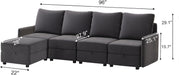 Convertible Modular Sectional Sofa with Memory Foam Comfort - ShipItFurniture
