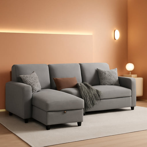 Convertible Sectional Sofa with Storage Ottoman for Small Spaces - ShipItFurniture