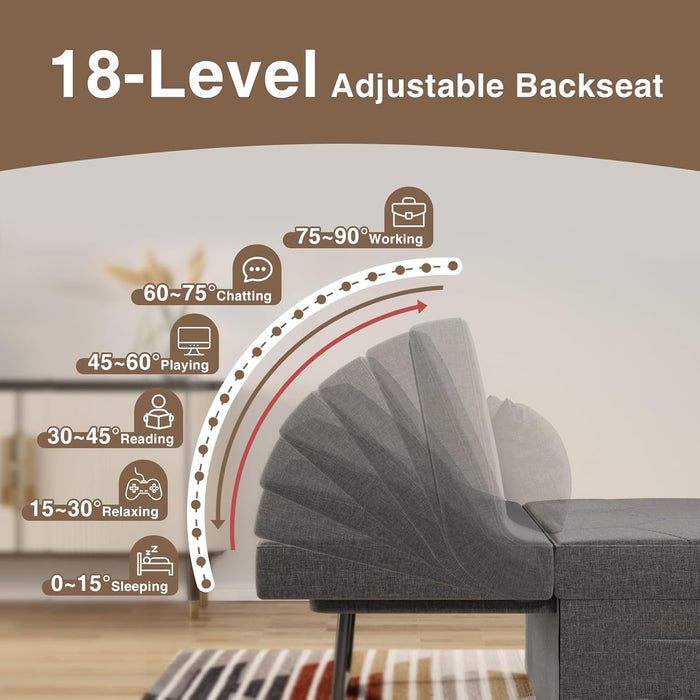 Convertible Sleeper Chair Bed with Adjustable Backrest - ShipItFurniture