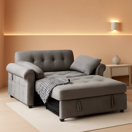 Convertible Sleeper Sofa Bed with Adjustable Backrest and Pillows - ShipItFurniture