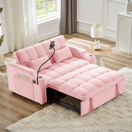 Convertible Sleeper Sofa Bed with USB Ports and Cup Holder - ShipItFurniture