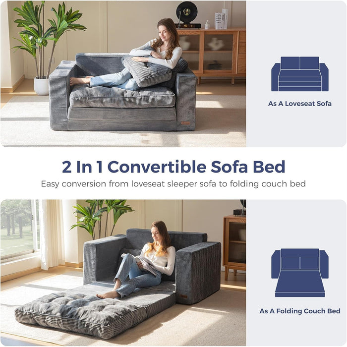 Convertible Sofa Bed With Pillows For Living Room - ShipItFurniture