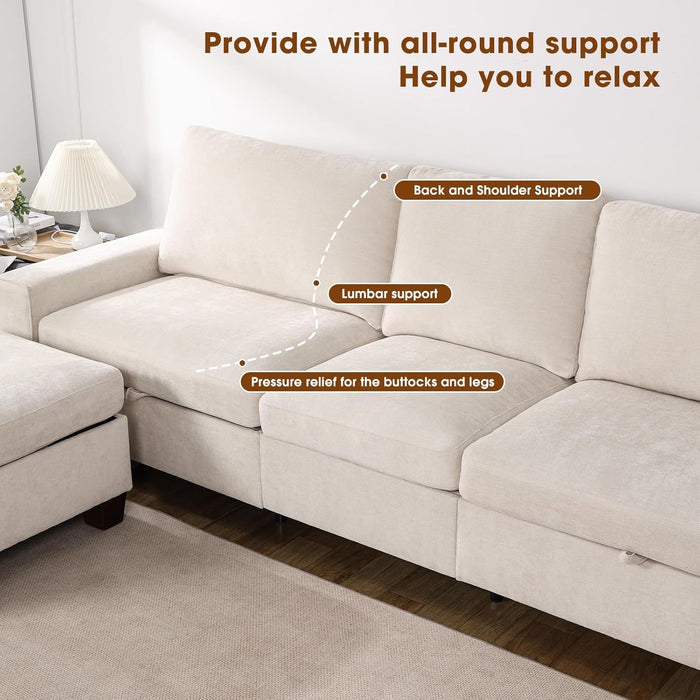 Convertible Storage Sectional Sofa with Spacious Hidden Storage - ShipItFurniture