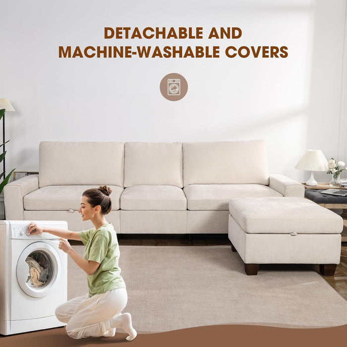 Convertible Storage Sectional Sofa with Spacious Hidden Storage - ShipItFurniture