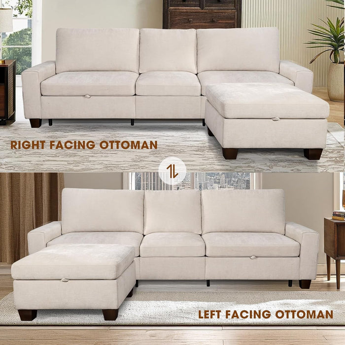 Convertible Storage Sectional Sofa with Spacious Hidden Storage - ShipItFurniture