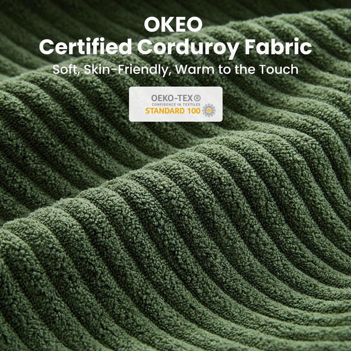 Corduroy Modular L Shaped Couch with Storage Ottoman - ShipItFurniture